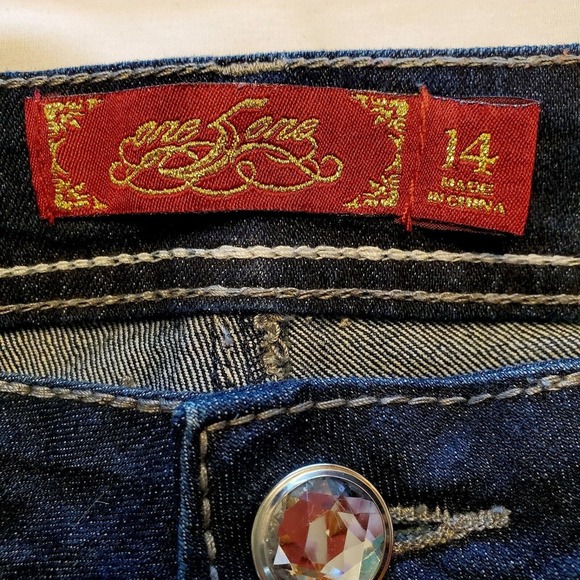 One 5 One Women's Size 14 Plus Jeans Embellished Pockets Dark Wash Flare Leg - Picture 6 of 6